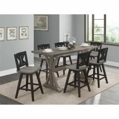 Cheap ✨ Lexicon Amsonia K-back Counter Height Dining Swivel Chair In Black (Set Of 2) ✔️ -Cheap Office Chairs Store 2137455 9 L