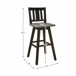 Buy 🌟 Lexicon Amsonia Slat Back Bar Height Dining Swivel Chair In Black (Set Of 2) ⌛ -Cheap Office Chairs Store 2137461 10 L