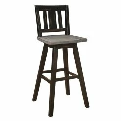 Buy 🌟 Lexicon Amsonia Slat Back Bar Height Dining Swivel Chair In Black (Set Of 2) ⌛ -Cheap Office Chairs Store 2137461 2 L