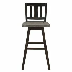 Buy 🌟 Lexicon Amsonia Slat Back Bar Height Dining Swivel Chair In Black (Set Of 2) ⌛ -Cheap Office Chairs Store 2137461 3 L