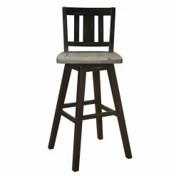 Buy 🌟 Lexicon Amsonia Slat Back Bar Height Dining Swivel Chair In Black (Set Of 2) ⌛ -Cheap Office Chairs Store 2137461 4 L
