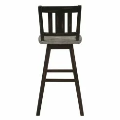 Buy 🌟 Lexicon Amsonia Slat Back Bar Height Dining Swivel Chair In Black (Set Of 2) ⌛ -Cheap Office Chairs Store 2137461 5 L
