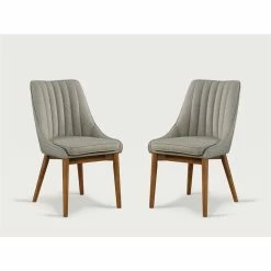 Hot Sale 💯 LuXeo Avery Mid Century Chair With Gray Upholstered Fabric (Set Of 2) 🎉