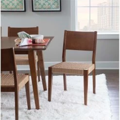 Discount ⌛ Linon Patty Set Of Two Wood 18" Dining Chairs In Brown 👍 -Cheap Office Chairs Store 2141857 17 L