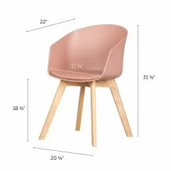 New ✔️ Flam Chair With Wooden Legs-Pink-South Shore ⭐ -Cheap Office Chairs Store 2147858 4 L