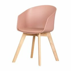 New โ๏ธ Flam Chair With Wooden Legs-Pink-South Shore โญ