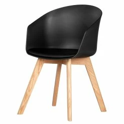 Brand new 🧨 Flam Chair With Wooden Legs-Black-South Shore 🔔