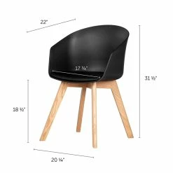 Brand new 🧨 Flam Chair With Wooden Legs-Black-South Shore 🔔 -Cheap Office Chairs Store 2147887 6 L