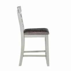 Outlet 🎁 Steve Silver Company Steve Silver Hyland Stone Gray Wood Counter Chair 🥰 -Cheap Office Chairs Store 2148030 3 L