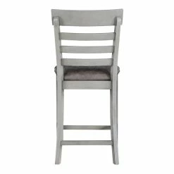 Outlet 🎁 Steve Silver Company Steve Silver Hyland Stone Gray Wood Counter Chair 🥰 -Cheap Office Chairs Store 2148030 5 L