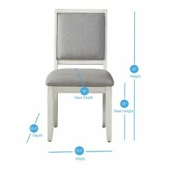 Deals 😍 Steve Silver Company Steve Silver Canova Weathered White Wood Parsons Chair 🔥 -Cheap Office Chairs Store 2148038 6 L