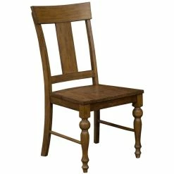 Discount 🧨 A-America Wellington Rustic T-Back Dining Side Chair In Light Brown (Set Of 2) ⭐