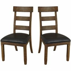 Budget 🔔 A-America Ozark Ladderback Dining Side Chair In Pecan (Set Of 2) ⌛