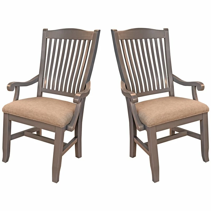 Wholesale 🥰 A-America Port Townsend Wood Slatback Dining Arm Chair In Gull Gray (Set Of 2) 🎉 3 Wholesale 🥰 A-America Port Townsend Wood Slatback Dining Arm Chair In Gull Gray (Set Of 2) 🎉