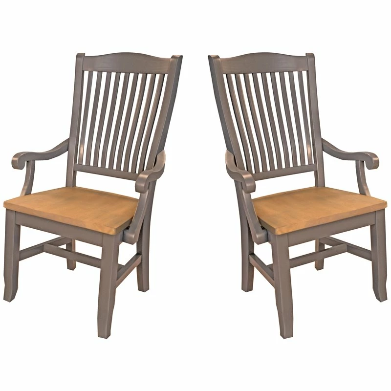Budget 👏 A-America Port Townsend Slatback Dining Arm Chair In Gull Gray (Set Of 2) 💯 3 Budget 👏 A-America Port Townsend Slatback Dining Arm Chair In Gull Gray (Set Of 2) 💯