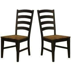 Cheapest ⭐ A-America Stone Creek Ladderback Dining Side Chair In Black (Set Of 2) 🔔