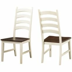 Cheap 😀 A-America Toluca Ladderback Dining Side Chair In Chalk And Cocoa (Set Of 2) ✔️
