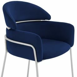 Discount 👏 Armen Living Portia Blue Velvet And Brushed Stainless Steel Dining Room Chairs - Set Of 2 😀 -Cheap Office Chairs Store 2156741 9 L