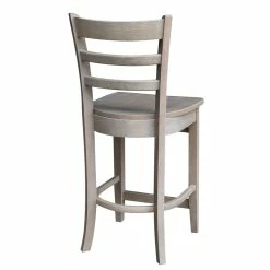Cheap 💯 International Concepts Solid Wood Emily Counter Height Stool In Washed Gray Taupe 🤩 -Cheap Office Chairs Store 2157752 11 L