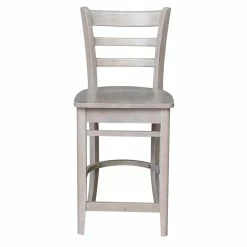 Cheap 💯 International Concepts Solid Wood Emily Counter Height Stool In Washed Gray Taupe 🤩 -Cheap Office Chairs Store 2157752 15 L