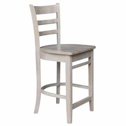 Cheap 💯 International Concepts Solid Wood Emily Counter Height Stool In Washed Gray Taupe 🤩 -Cheap Office Chairs Store 2157752 16 L