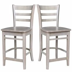 Cheap 💯 International Concepts Solid Wood Emily Counter Height Stool In Washed Gray Taupe 🤩 -Cheap Office Chairs Store 2157752 17 L