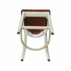 Discount 👍 International Concepts Solid Wood Emily Counter Height Stool In Antiqued Almond/Espresso 👍 -Cheap Office Chairs Store 2157761 8 L