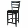 Deals 😍 International Concepts Solid Wood Emily Counter Height Stool In Black 🔔 -Cheap Office Chairs Store 2157762 10 L