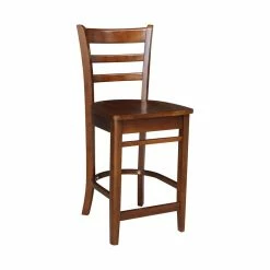 Coupon 🤩 International Concepts Solid Wood Emily Counter Height Stool In Espresso 🤩 -Cheap Office Chairs Store 2157765 1 L