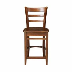 Coupon 🤩 International Concepts Solid Wood Emily Counter Height Stool In Espresso 🤩 -Cheap Office Chairs Store 2157765 2 L
