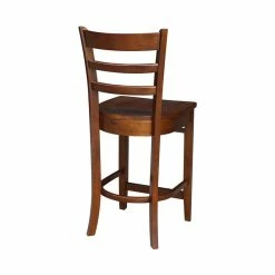Coupon 🤩 International Concepts Solid Wood Emily Counter Height Stool In Espresso 🤩 -Cheap Office Chairs Store 2157765 4 L