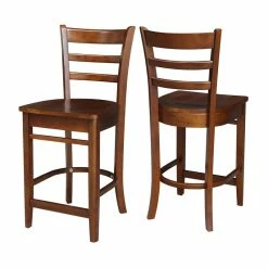 Coupon 🤩 International Concepts Solid Wood Emily Counter Height Stool In Espresso 🤩 -Cheap Office Chairs Store 2157765 6 L