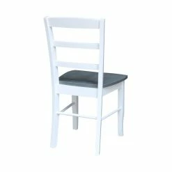 Best reviews of 😉 International Concepts Set Of 2 Solid Wood Madrid Ladderback Chairs In White/Heather Gray 🧨 -Cheap Office Chairs Store 2157837 6 L