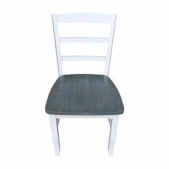 Best reviews of 😉 International Concepts Set Of 2 Solid Wood Madrid Ladderback Chairs In White/Heather Gray 🧨 -Cheap Office Chairs Store 2157837 7 L