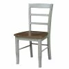 Deals ❤️ International Concepts Set Of 2 Solid Wood Madrid Ladderback Chairs In Distressed Hickory/Stone 🎁 -Cheap Office Chairs Store 2157838 10 L