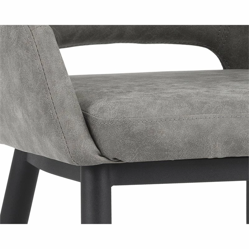 Hot Sale 🛒 Sunpan Thatcher 18" Modern Faux Leather Dining Armchair In Black/Antique Gray ✔️ 4 Hot Sale 🛒 Sunpan Thatcher 18" Modern Faux Leather Dining Armchair In Black/Antique Gray ✔️ - Image 2