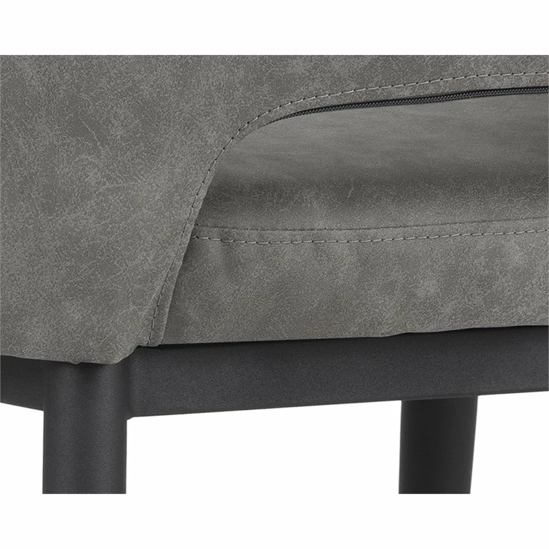 Hot Sale 🛒 Sunpan Thatcher 18" Modern Faux Leather Dining Armchair In Black/Antique Gray ✔️ 5 Hot Sale 🛒 Sunpan Thatcher 18" Modern Faux Leather Dining Armchair In Black/Antique Gray ✔️ - Image 3