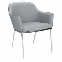 Hot Sale 🤩 Sunpan Stanis 18.5" Contemporary Faux Leather Dining Armchair In Gray 🌟