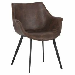Buy 🛒 Sunpan Mason 18" Modern Faux Leather Dining Armchair In Hearthstone Brown 😀
