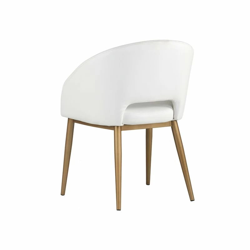 Outlet 😍 Sunpan Thatcher 18" Modern Faux Leather Dining Armchair In Champagne Gold/White 🔥 8 Outlet 😍 Sunpan Thatcher 18" Modern Faux Leather Dining Armchair In Champagne Gold/White 🔥 - Image 6
