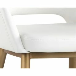 Outlet 😍 Sunpan Thatcher 18" Modern Faux Leather Dining Armchair In Champagne Gold/White 🔥 10 Outlet 😍 Sunpan Thatcher 18" Modern Faux Leather Dining Armchair In Champagne Gold/White 🔥 -Cheap Office Chairs Store 2160715 5 L