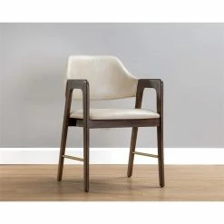 Flash Sale 🧨 Sunpan Milton 18.75" Modern Fabric And Wood Dining Armchair In Bravo Cream 🛒 -Cheap Office Chairs Store 2160729 1 L