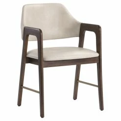 Flash Sale ๐งจ Sunpan Milton 18.75" Modern Fabric And Wood Dining Armchair In Bravo Cream ๐