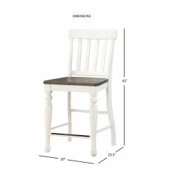 Top 10 👍 Steve Silver Company Steve Silver Joanna Two-tone Ivory And Dark Oak Counter Chair 🛒 -Cheap Office Chairs Store 2163479 8 L