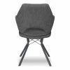 Budget 🥰 Mobital Scaffold 19" Chenille Dining Chair With Black Powder 🧥 Coated Legs In Gray ✔️ -Cheap Office Chairs Store 2170004 L