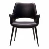 Best Sale 👍 Mobital Stratford 18.5" Modern Faux Leather Arm Chair With Metal Frame In Black 🤩 -Cheap Office Chairs Store 2170078 L
