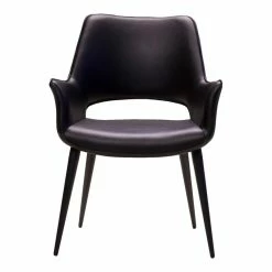 Best Sale 👍 Mobital Stratford 18.5" Modern Faux Leather Arm Chair With Metal Frame In Black 🤩