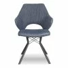 Best Pirce 🎁 Mobital Scaffold Chenille Dining Chair With Powder 🧥 Coated Legs In Blue/Black ❤️ -Cheap Office Chairs Store 2170096 L