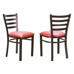 Cheapest ✔️ Linon Lassiter Metal Side Chair Set Of Two In Antique Bronze And Red ✔️ -Cheap Office Chairs Store 2171315 16 L