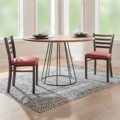 Cheapest ✔️ Linon Lassiter Metal Side Chair Set Of Two In Antique Bronze And Red ✔️ -Cheap Office Chairs Store 2171315 17 L